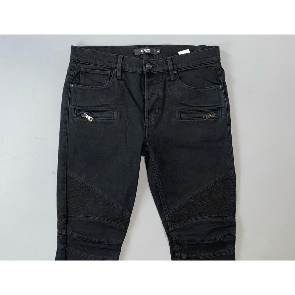 Hudson Blinder V2 Biker Skinny Button Fly Stretch Denim Moto Jeans. Men's 34X33